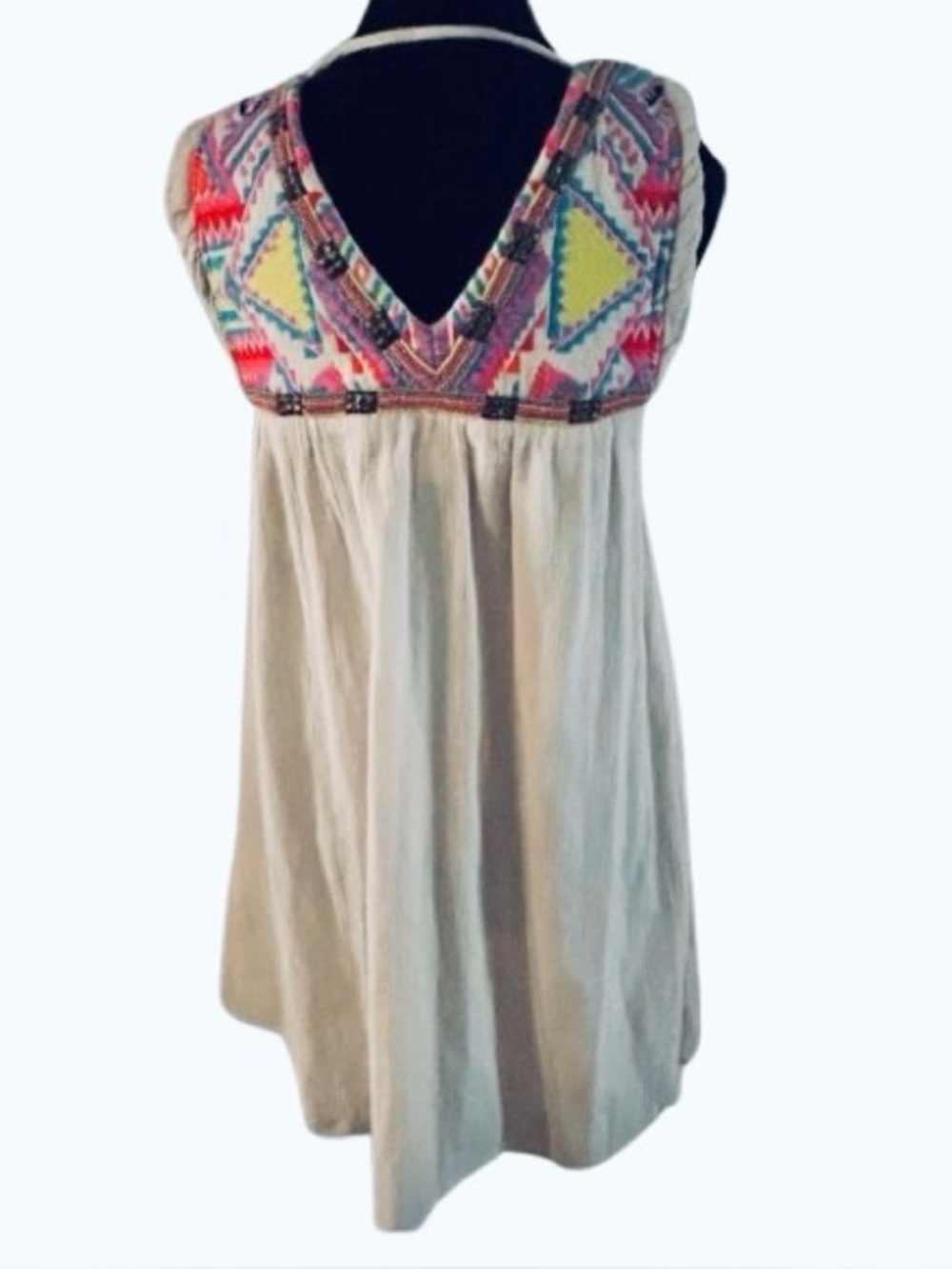 Boho Chic O’NEILL Embroidered Beach Gauzy Dress Surf Bohemian Beaded Medium